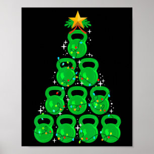 Weihnachtsbaum-Kettlebell Weihnachten Fitnessstudi Poster