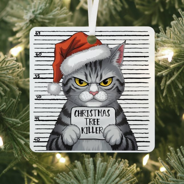 Weihnachtsbaum Killer Funny Cat Ornament Aus Metall (InSitu)