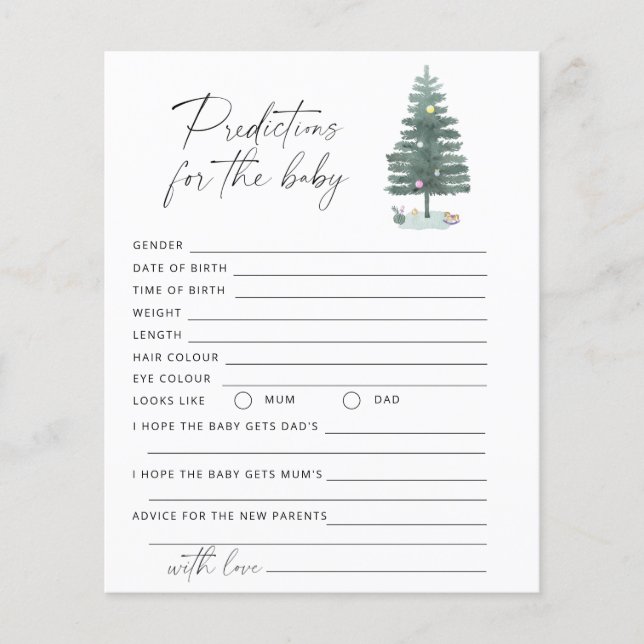 Weihnachtsbaum - Kindervorhersagen und Ratschläge (Vorderseite)