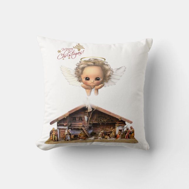 Weihnachtsbaum Kissen, frohe Weihnachten Kissen (Vorderseite)