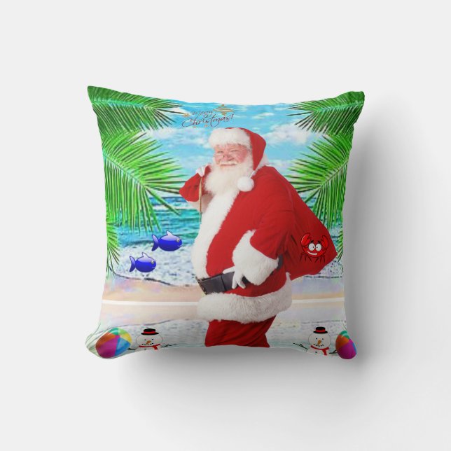 Weihnachtsbaum Kissen, Summer Beach Bum Santa Kissen (Vorderseite)