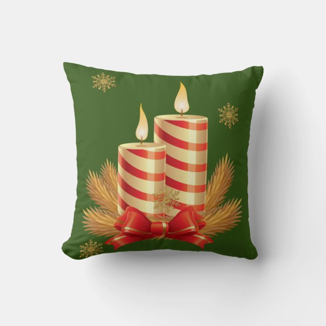 Weihnachtsbaum Kissen, Weihnachtskerze Kissen (Vorderseite)