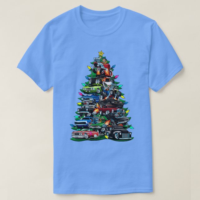 Weihnachtsbaum Klassische Muskeln und Hot Ro T-Shirt (Design vorne)