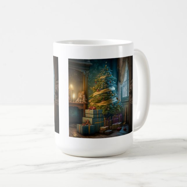 Weihnachtsbaum Klassische Tasse, 15 oz Kaffeetasse (VorderseiteRechts)