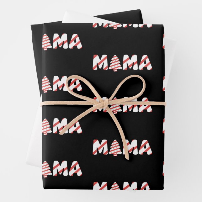 Weihnachtsbaum Kuchen Matching Family Party Mama Geschenkpapier Set (Beispiel)
