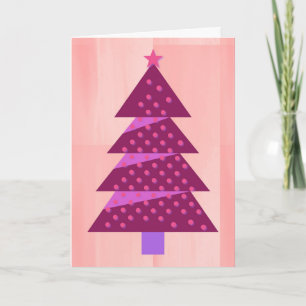 Weihnachtsbaum-Kunst im Vintage-Stil in Pfirsich u Karte