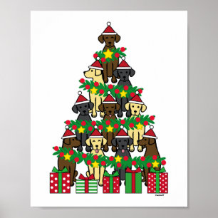 Weihnachtsbaum Labradors Poster
