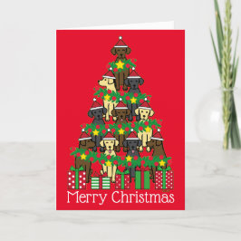 Weihnachtsbaum Labradors Red Holiday Card Feiertagskarte
