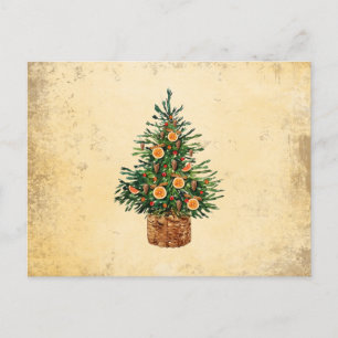 Weihnachtsbaum Land Traditioneller Einfacher Gruß Feiertagspostkarte