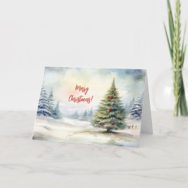 Weihnachtsbaum Landschaft Weihnachtskarte Feiertagskarte