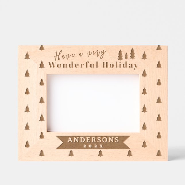 Weihnachtsbaum Laser Etched Picture Frame Geätzte Rahmen (Vorderseite)