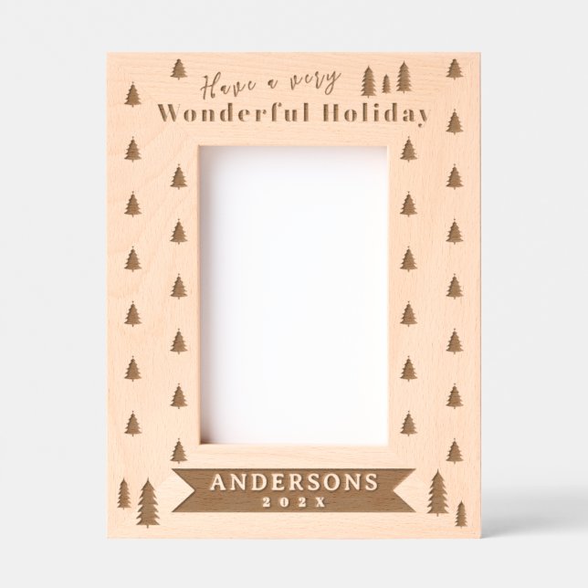 Weihnachtsbaum Laser Etched Picture Frame Geätzte Rahmen (Vorderseite)