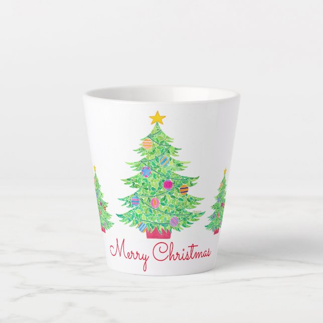 Weihnachtsbaum Latte Tasse (Vorderseite)