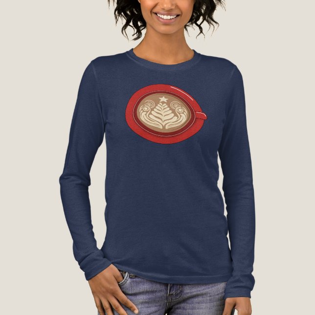 Weihnachtsbaum-Latte Tri-Blend Shirt (Vorderseite)