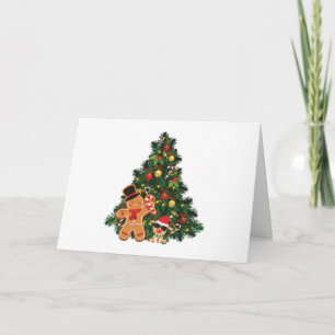 Weihnachtsbaum, Lebkuchen und Ornamente Karte