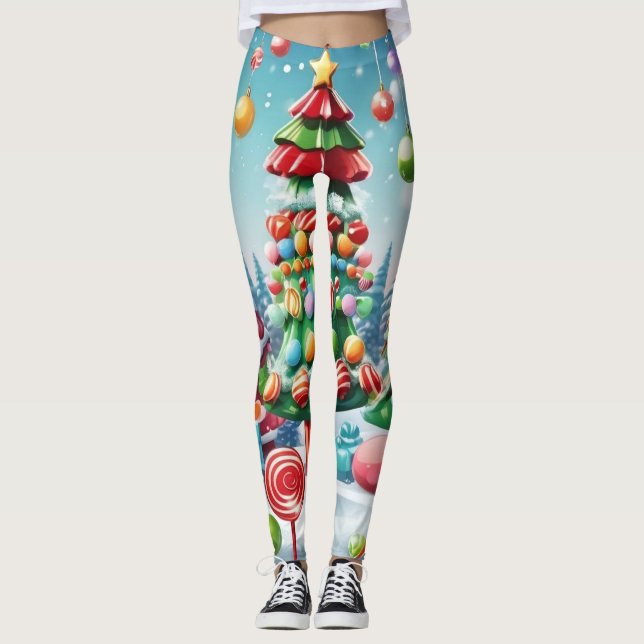 Weihnachtsbaum Leggings (Vorderseite)