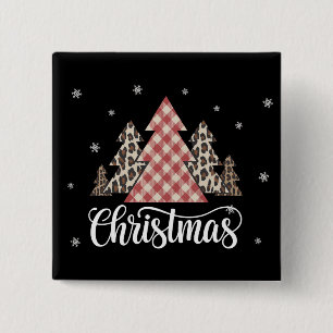 Weihnachtsbaum Leopard Lustiges Xmas Ferien  Button