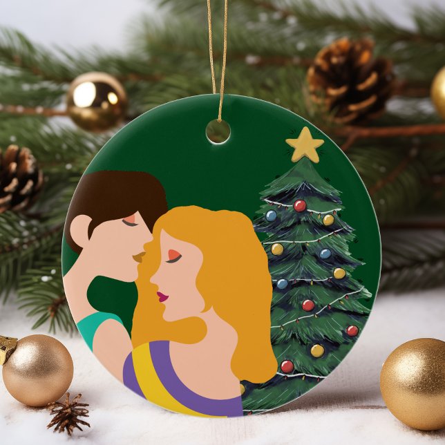 Weihnachtsbaum Lesbian Couple LGBT Keramik Ornament (Von Creator hochgeladen)