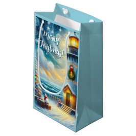 Weihnachtsbaum Leuchtturm Nautical Coastal Blue Kleine Geschenktüte
