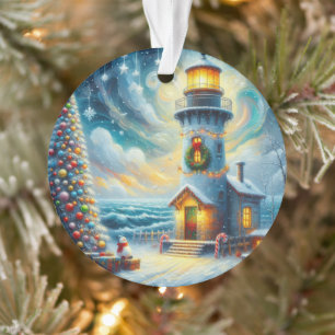 Weihnachtsbaum Leuchtturm Nautical Coastal Blue Ornament