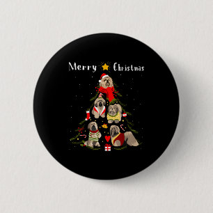 Weihnachtsbaum Lhasa Apso Liebhaber Xmas Hundebesi Button