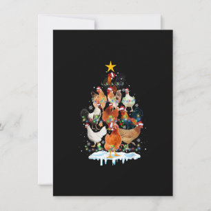 Weihnachtsbaum-Lichter Funny Chicken Lover Einladung