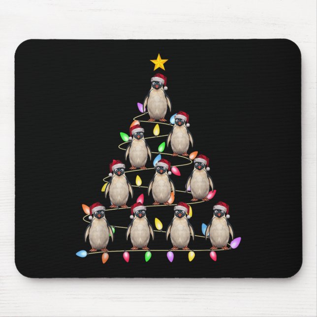 Weihnachtsbaum Lichter Männer Santa Penguin Weihna Mousepad (Vorne)
