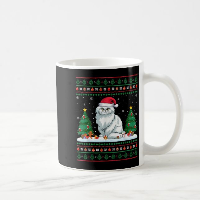 Weihnachtsbaum Lichter Perserkatze Weihnachtsfeier Kaffeetasse (Rechts)