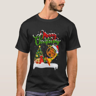 Weihnachtsbaum Lichter Santa Hut Musikalisch Franz T-Shirt