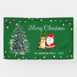 Weihnachtsbaum-Lichter von Santa Reindeer Banner