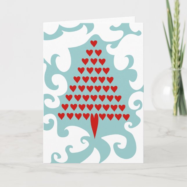 Weihnachtsbaum Liebe Weihnachtskarte Feiertagskarte (Vorderseite)