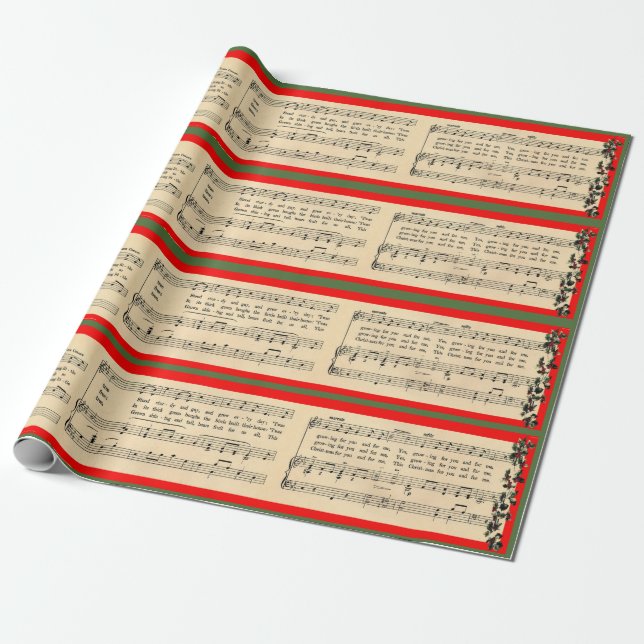 Weihnachtsbaum-Lied Geschenkpapier (Ungerollt)