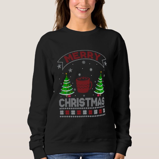 Weihnachtsbaum Lighting Men Hot Cocoa Ugly Christ Sweatshirt (Vorderseite)