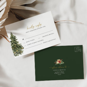 Weihnachtsbaum Lights Winter Wedding RSVP Card