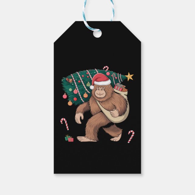 Weihnachtsbaum Lights Xmas Sasquatch Lover Geschenkanhänger (Rückseite)