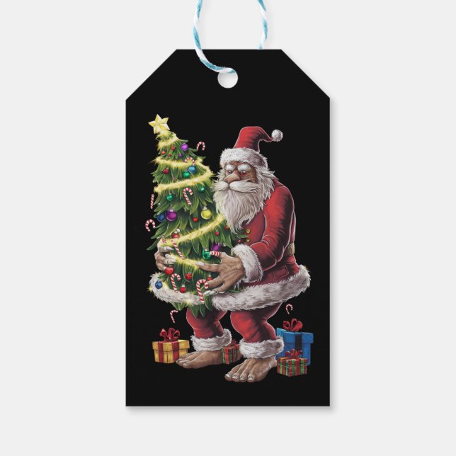 Weihnachtsbaum Lights Xmas Sasquatch Lover Geschenkanhänger (Rückseite)