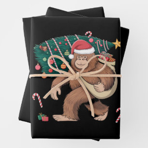 Weihnachtsbaum Lights Xmas Sasquatch Lover Geschenkpapier Set