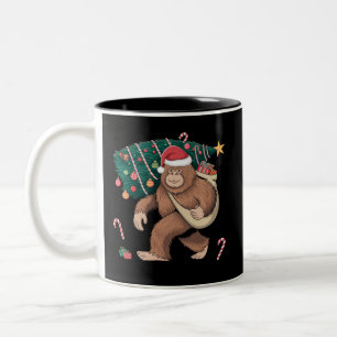 Weihnachtsbaum Lights Xmas Sasquatch Lover Zweifarbige Tasse