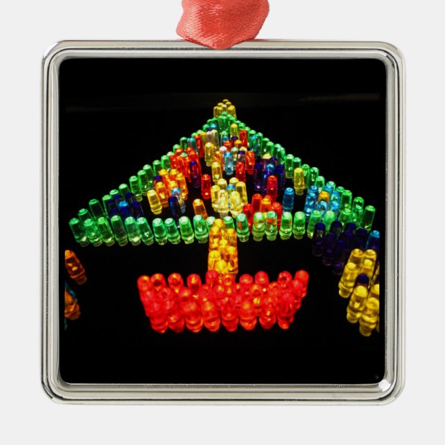 Weihnachtsbaum Lite Brite Silbernes Ornament (Vorne)