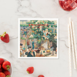 Weihnachtsbaum Lithographisch Serviette