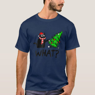 Weihnachtsbaum lustig über Katze, was Geschenk T-Shirt