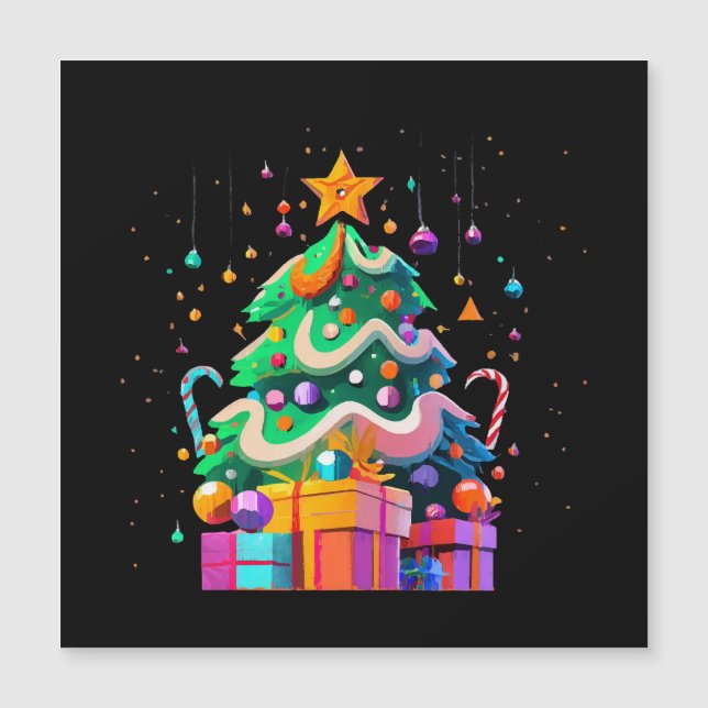 Weihnachtsbaum-Magie Magnetkarte (Vorderseite)