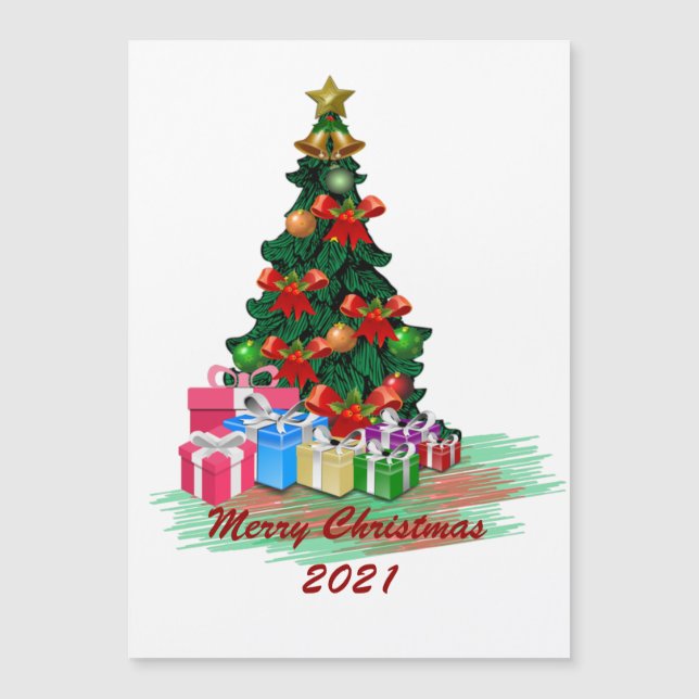 Weihnachtsbaum Magnetkarte (Vorderseite)