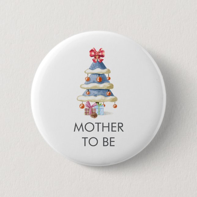 Weihnachtsbaum-Mama-Baby-Party  Button (Vorderseite)