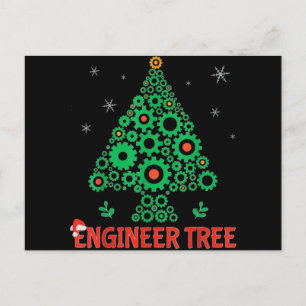 Weihnachtsbaum-Maschinenbau Feiertagspostkarte