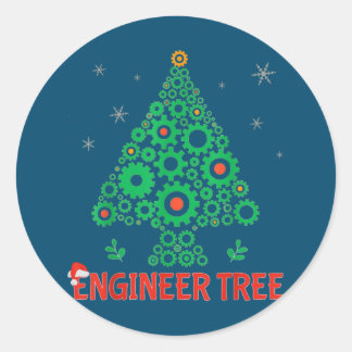 Weihnachtsbaum-Maschinenbau Runder Aufkleber