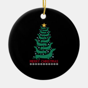 Weihnachtsbaum Merry Xmas Dackel Hunde Liebe Keramik Ornament