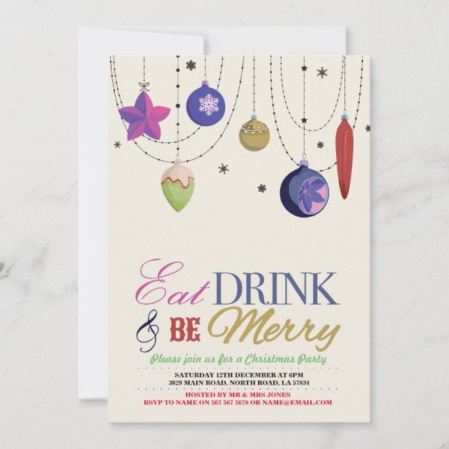 Weihnachtsbaum Merry Xmas Feste Einladung (Vorderseite)