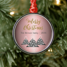 Weihnachtsbaum Metallic Pink Festive Familie Ornament Aus Metall