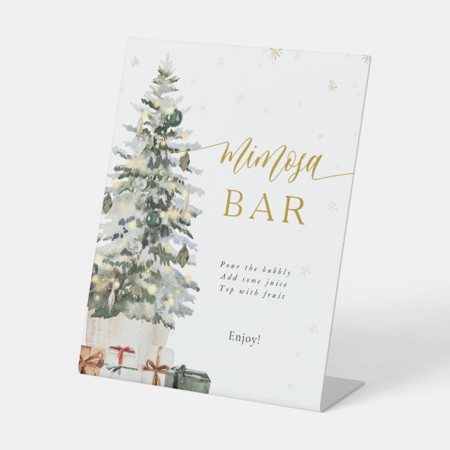Weihnachtsbaum Mimosa Bar Schild (Vorderseite)
